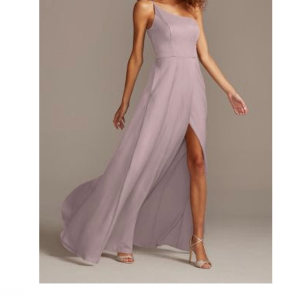 David's Bridal Mauve Maxi Dress